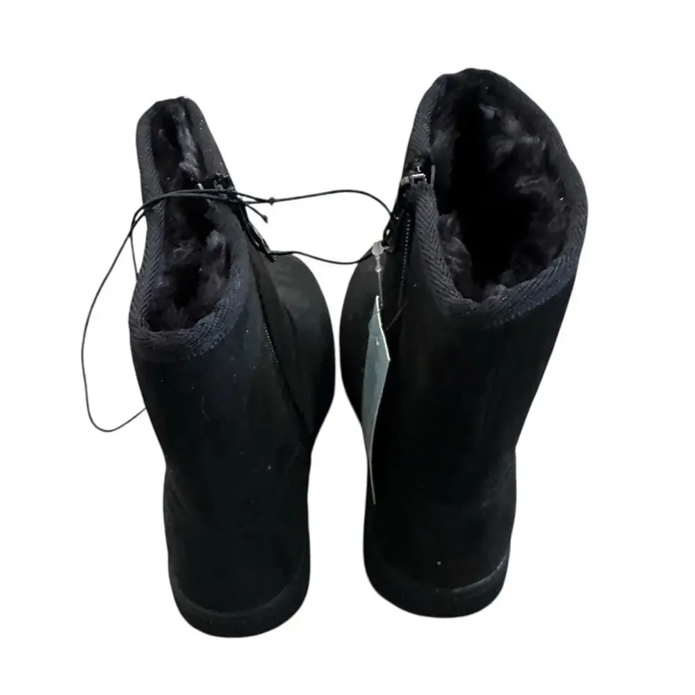 Cat & Jack Girls' Holland Zipper Shearling Style Boots Black Size Select